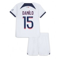 Paris Saint-Germain Danilo Pereira #15 Auswärts Trikotsatz Kinder 2023-24 Kurzarm (+ Kurze Hosen)